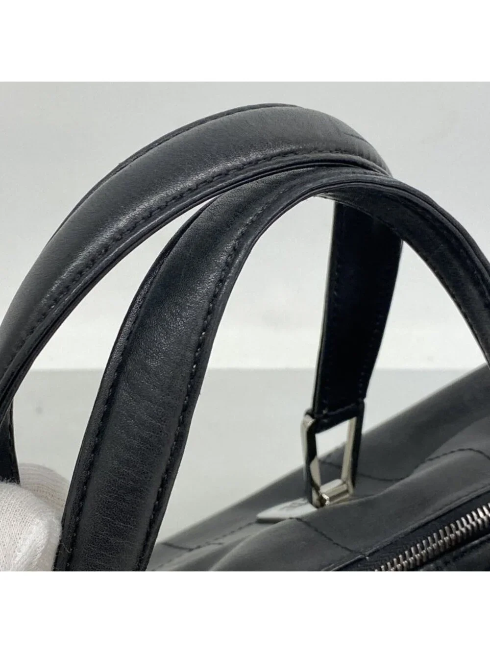 Chanel Handbag Choco Bar Lambskin Black Silver